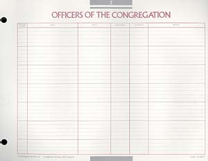 Officers of the Congregation Congregational Record