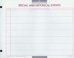 Special and Historical Events Congregational Record