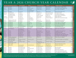 Church Year Calendar, Year A 2026: Downloadable