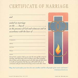 Celebration Certificate of Marriage: Quantity per package: 12