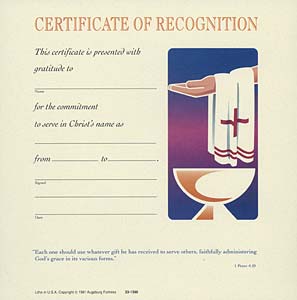 Celebration Certificate of Recognition: Quantity per package: 12