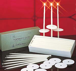 Congregation Tapers, 11'' long, 51% Beeswax, 100/box