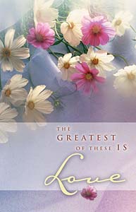 The Greatest of These is Love: Wedding Bulletin, Regular Size: Quantity per package: 100