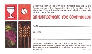 Announcement for Communion Card, 100/pkg