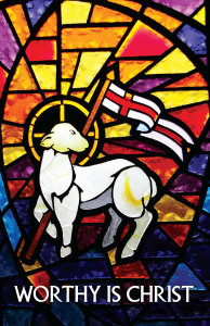 Lamb Stained Glass Bulletin, Regular Size: Quantity per package: 100