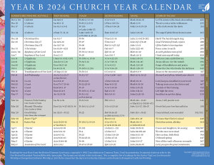 Church Year Calendar, Year B 2024