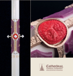 Cross of the Lamb Paschal Candle, 1-15/16 x 39, Plain End