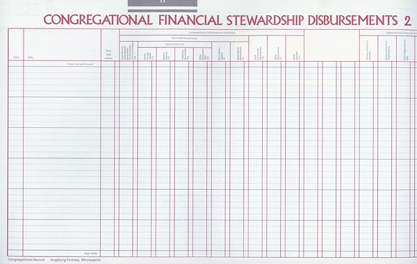 Congregational Financial Stewardship Disbursements 2: Congregational Record