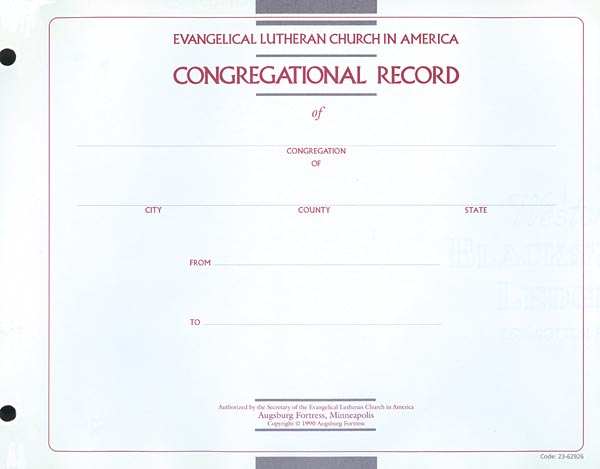 Title page: Congregational Record