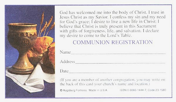 Registration Card (Communion), 100/pkg