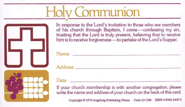 Holy Communion Card, 100/pkg