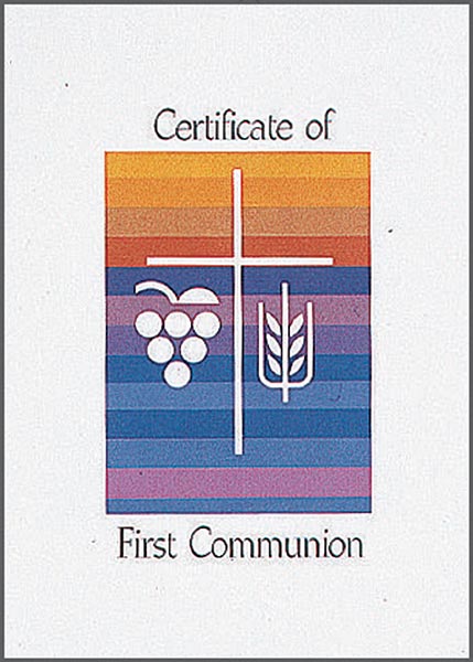 Rainbow Certificate of First Communion: Quantity per package: 12
