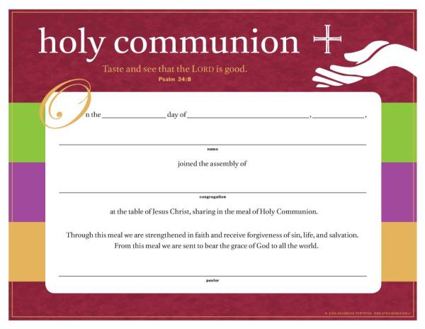 Fed and Forgiven Communion Certificates: 12 per package
