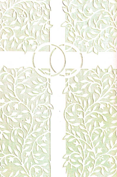 White & Ivory Cross and Rings: Wedding Bulletin: Quantity per package: 100