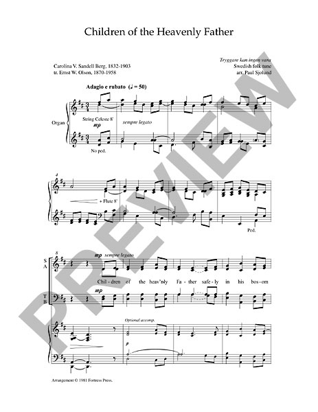 Children Of The Heavenly Father(flute) - Hymn Lyrics & Music 