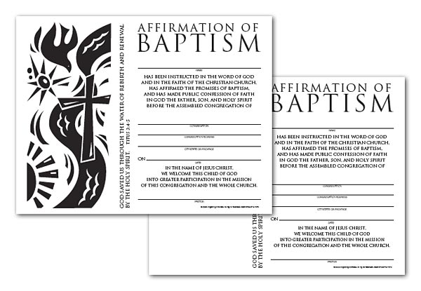 Certificate Download, Affirmation of Baptism (English)