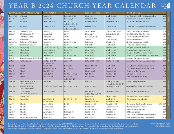 Church Year Calendar Year B 2024 Downloadable Augsburg Fortress   9781506487779h 