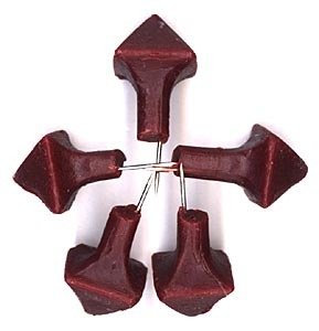 Extra Paschal Candle Nails: Five ornamental nails with incense imbedded (red) (pkg. of 5)